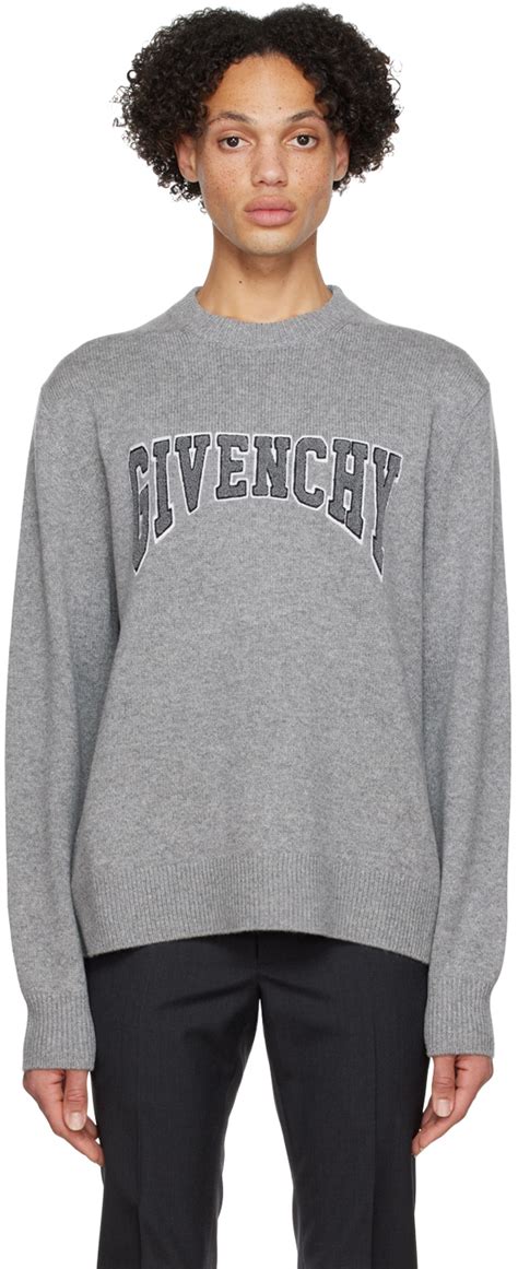 grey givenchy sweater red font|givenchy crest sweatshirt.